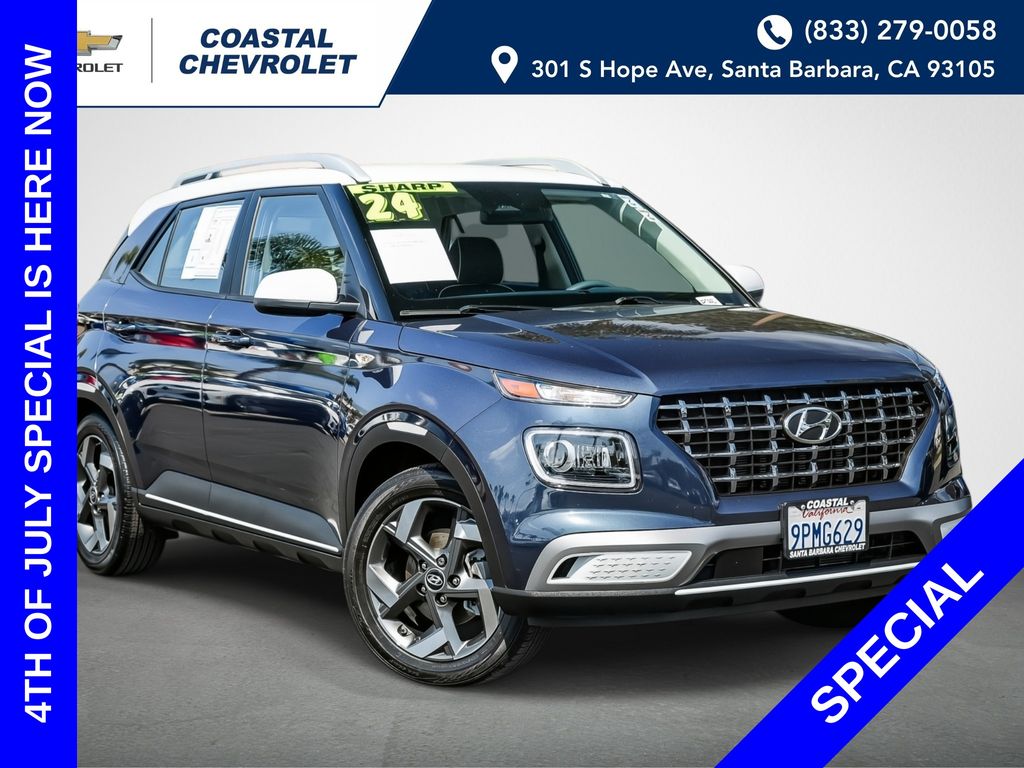 Denim w/White Roof 2024 Hyundai Venue SUV / Crossover Front-Wheel Drive Continuously Variable Transmission