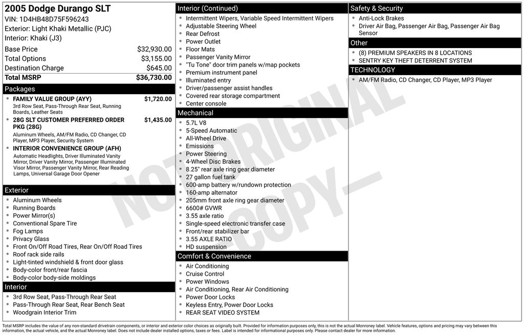2005 Dodge Durango SLT Beige at Stokes Honda North
