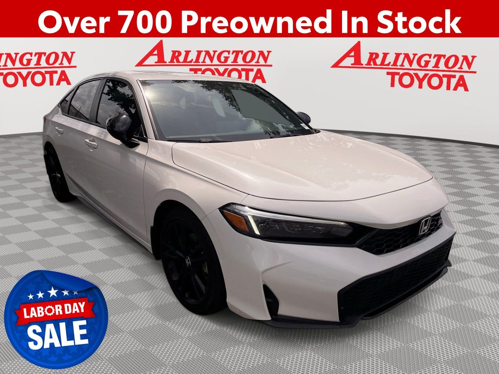 Platinum White Pearl 2026 Honda Civic Sedan Front-Wheel Drive 6-Speed Manual