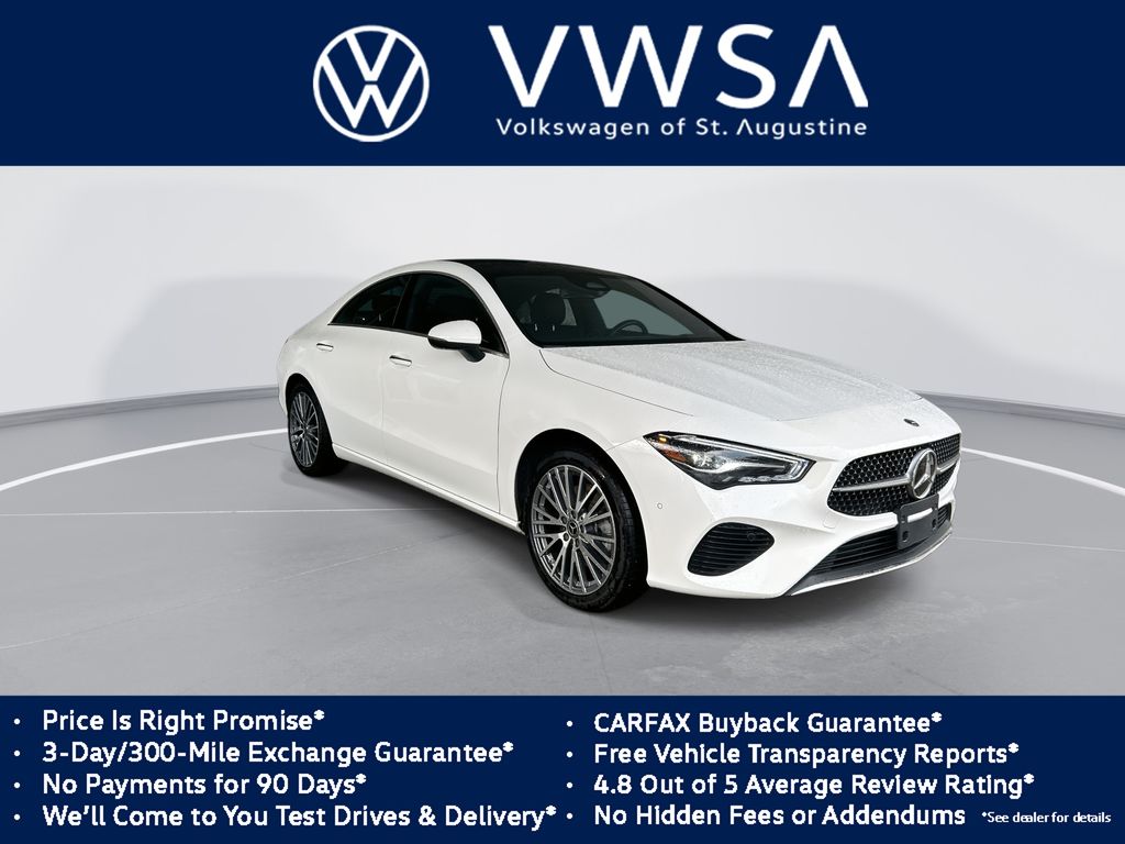 Digital White Metallic 2025 Mercedes-Benz CLA Coupe Front-Wheel Drive 8-Speed Dual Clutch