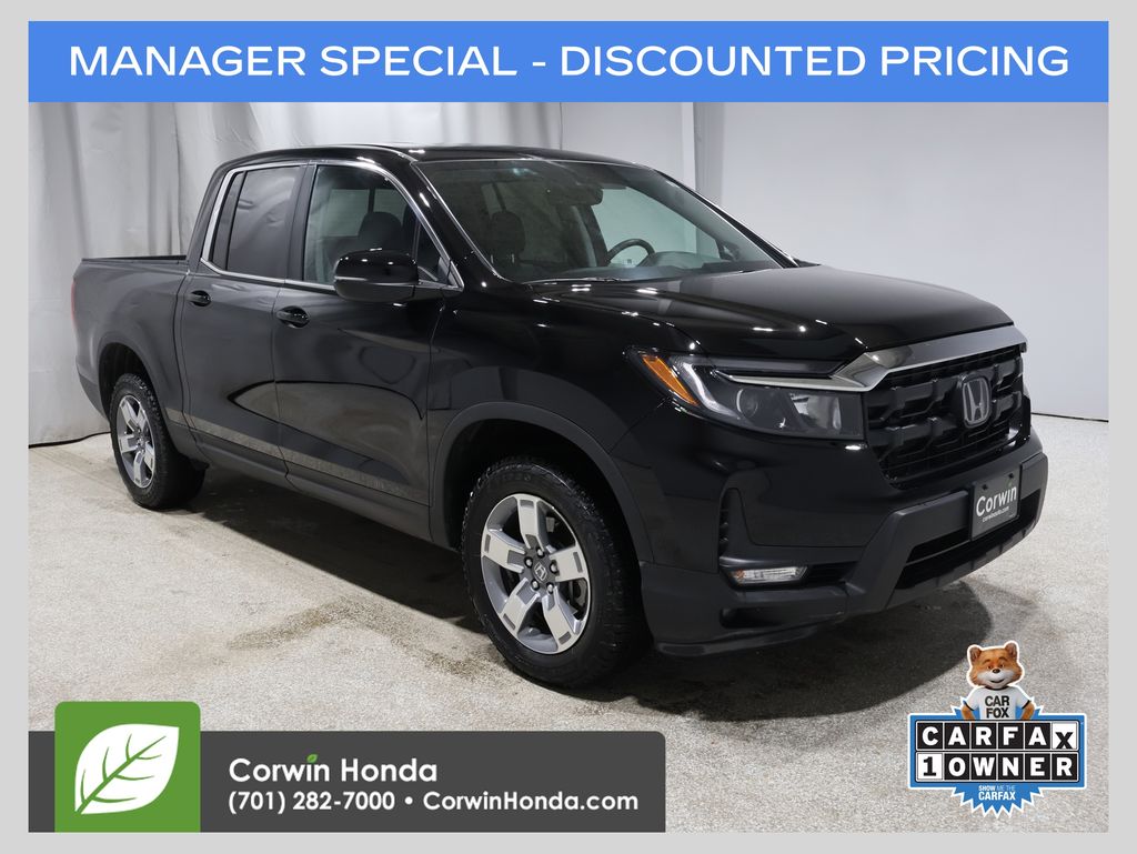 Crystal Black Pearl 2025 Honda Ridgeline RTL AWD Pickup Truck All-Wheel Drive 9-Speed Automatic