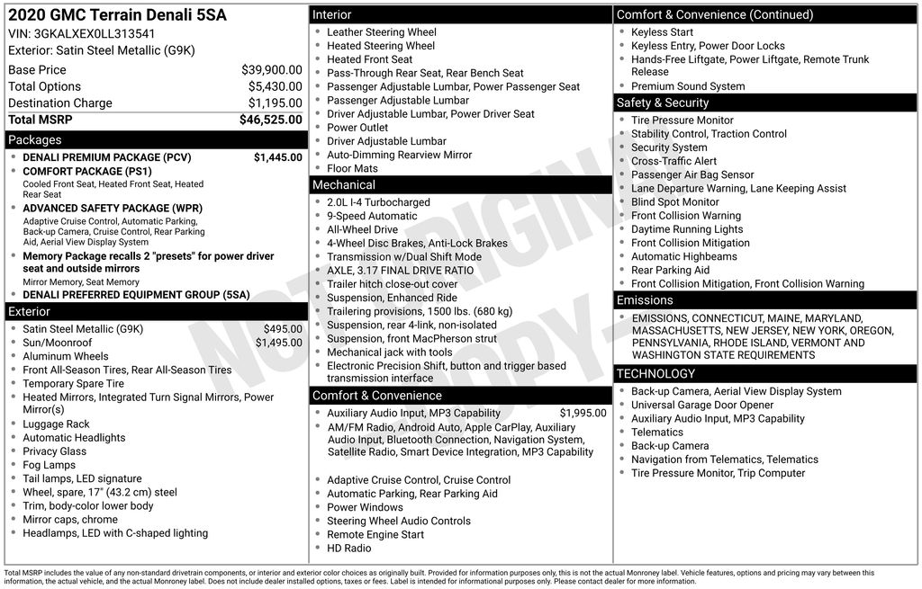 2020 GMC Terrain AWD Denali