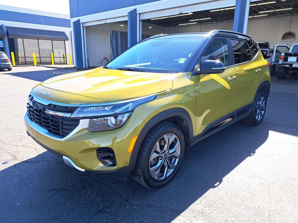 Valais Green/Black Roof 2024 Kia Seltos S AWD SUV / Crossover All-Wheel Drive Continuously Variable Transmission