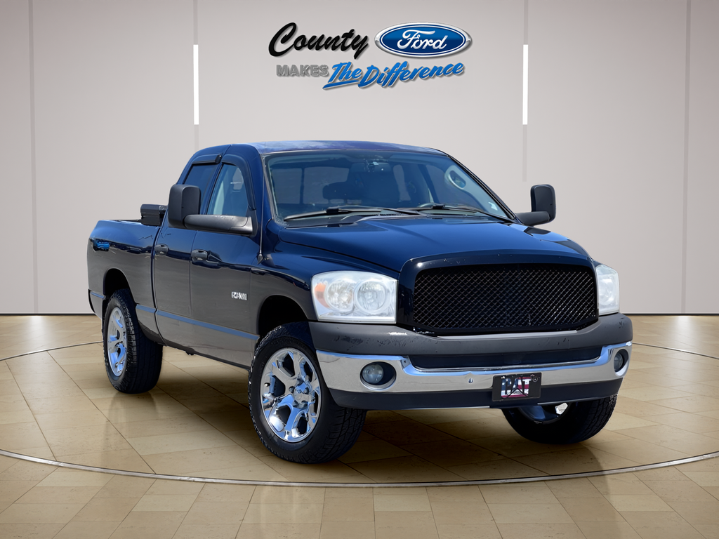 Patriot Blue Pearlcoat 2008 Dodge RAM 1500 SLT Quad Cab RWD Pickup Truck Rear-Wheel Drive 6-Speed Manual
