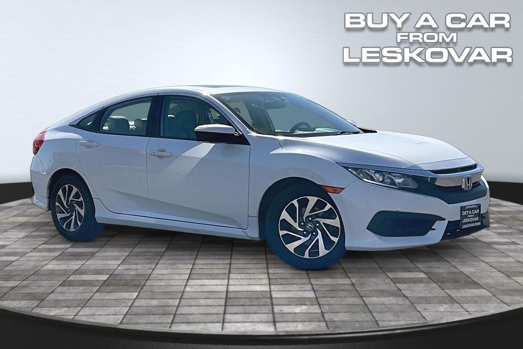 White 2017 Honda Civic Sedan Front-Wheel Drive Continuously Variable Transmission