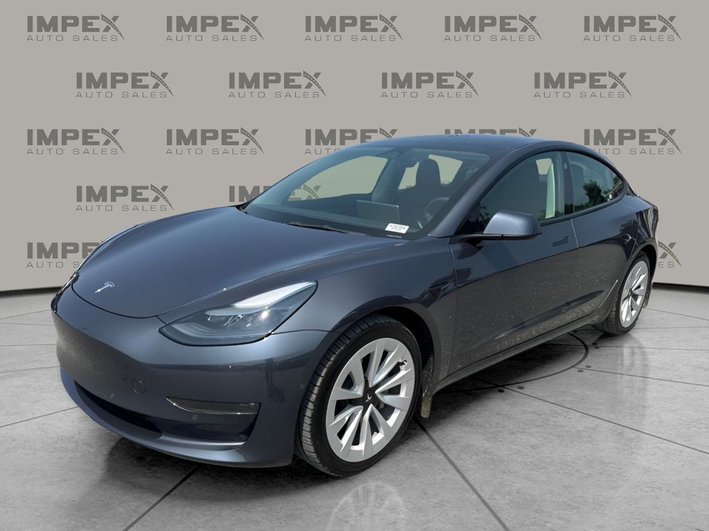 Midnight Silver Metallic 2022 Tesla Model 3 Sedan Rear-Wheel Drive 1-Speed Automatic