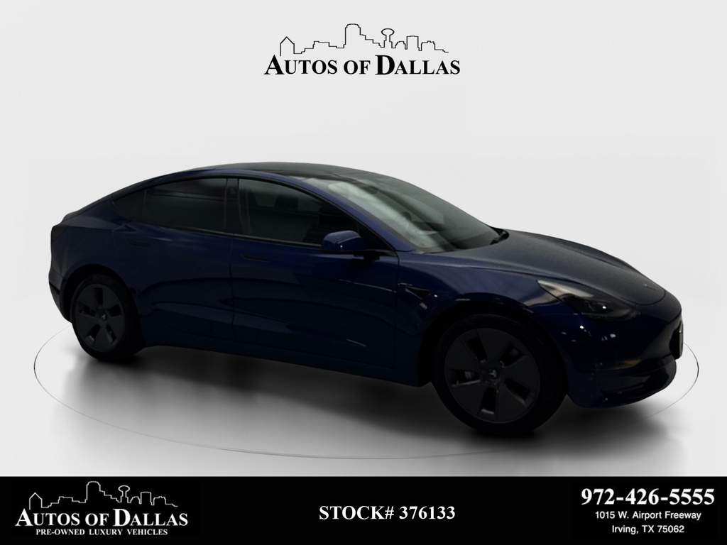 Blue 2022 Tesla Model 3 RWD Sedan Rear-Wheel Drive 1-Speed Automatic