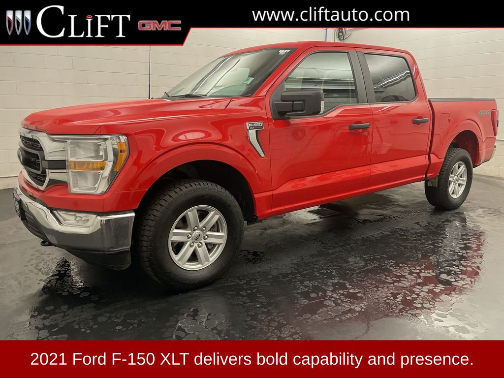 Red 2021 Ford F-150 Pickup Truck Four-Wheel Drive Automatic