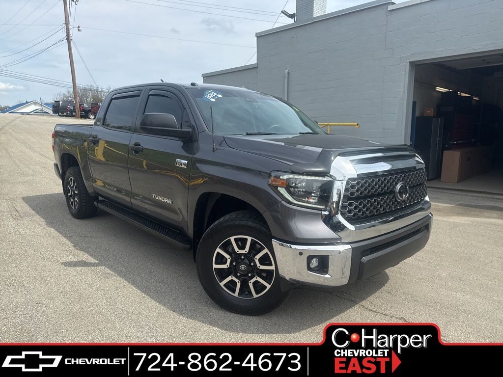 Cement Gray 2019 Toyota Tundra SR5 CrewMax 5.7L 4WD Pickup Truck Four-Wheel Drive 6-Speed Automatic