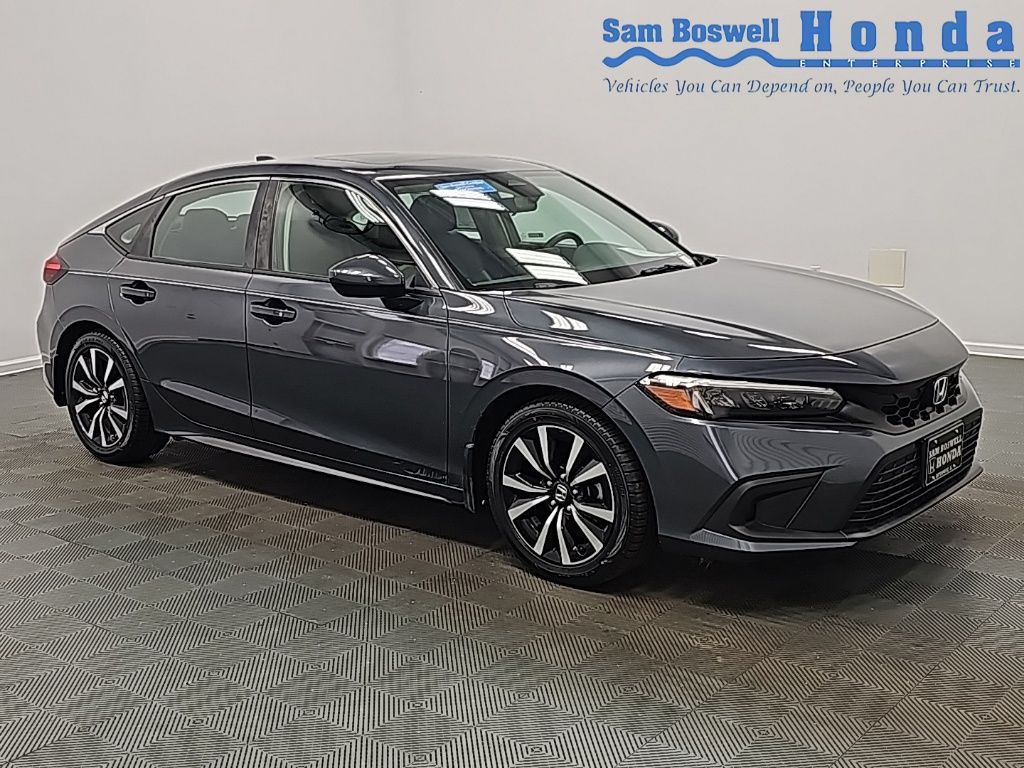 Gray 2024 Honda Civic Hatchback EX-L FWD Hatchback Front-Wheel Drive Continuously Variable Transmission