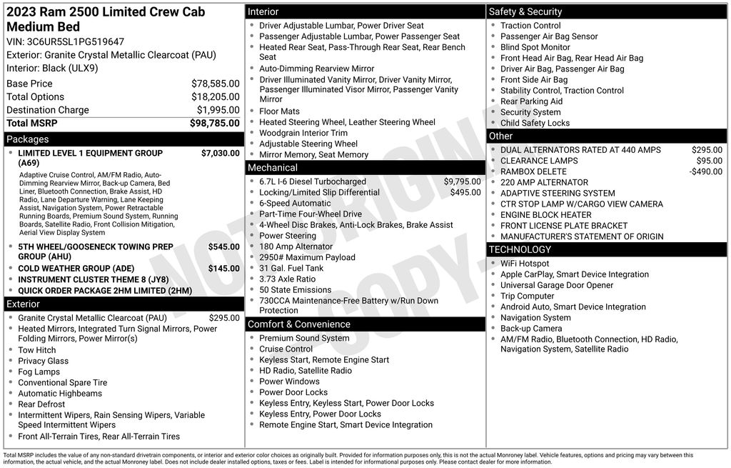 2023 Ram 2500 Limited Crew Cab 4x4 6'4" Box