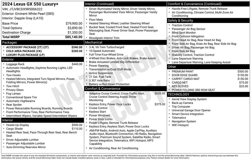 Used Car 2024 Lexus Gx  550 Luxury+ For Sale Under $90,000 In Austin, Texas