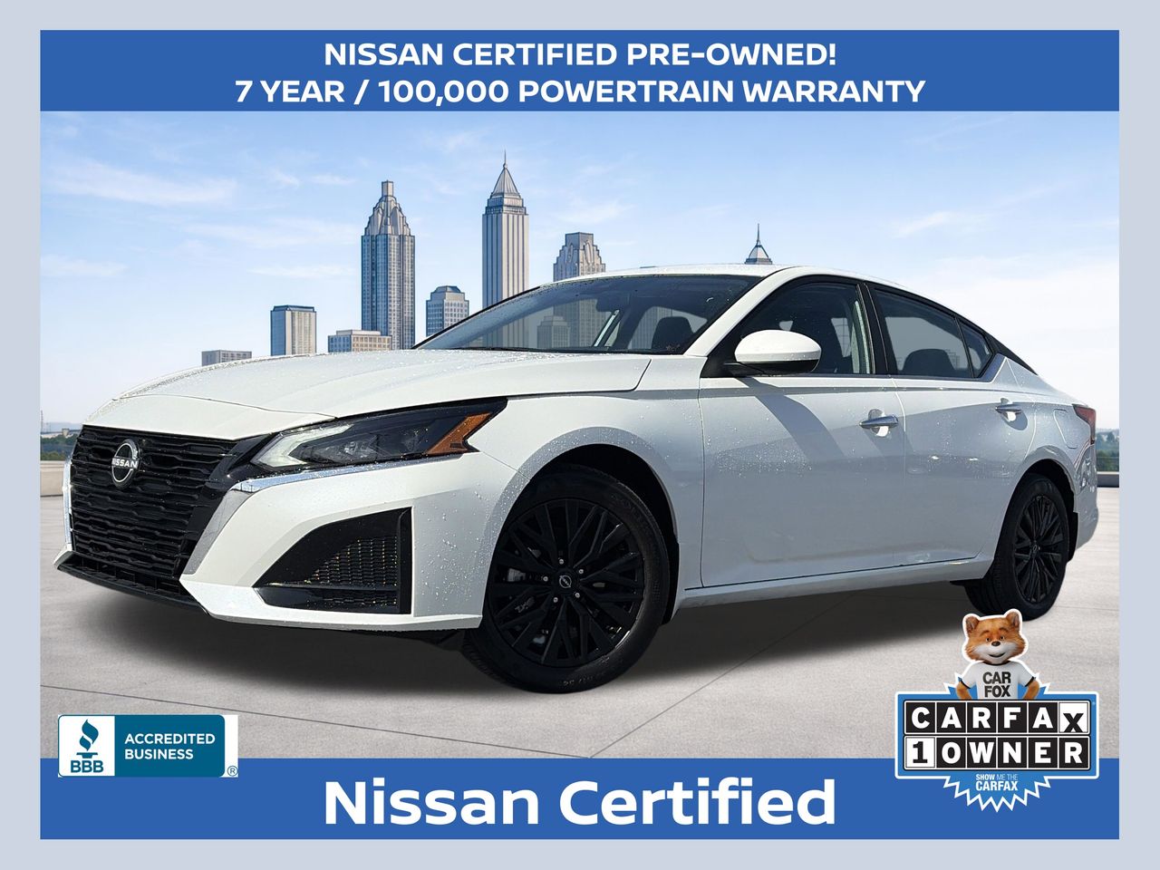 Pearl White Tricoat 2025 Nissan Altima 2.5 SV AWD Sedan All-Wheel Drive Continuously Variable Transmission