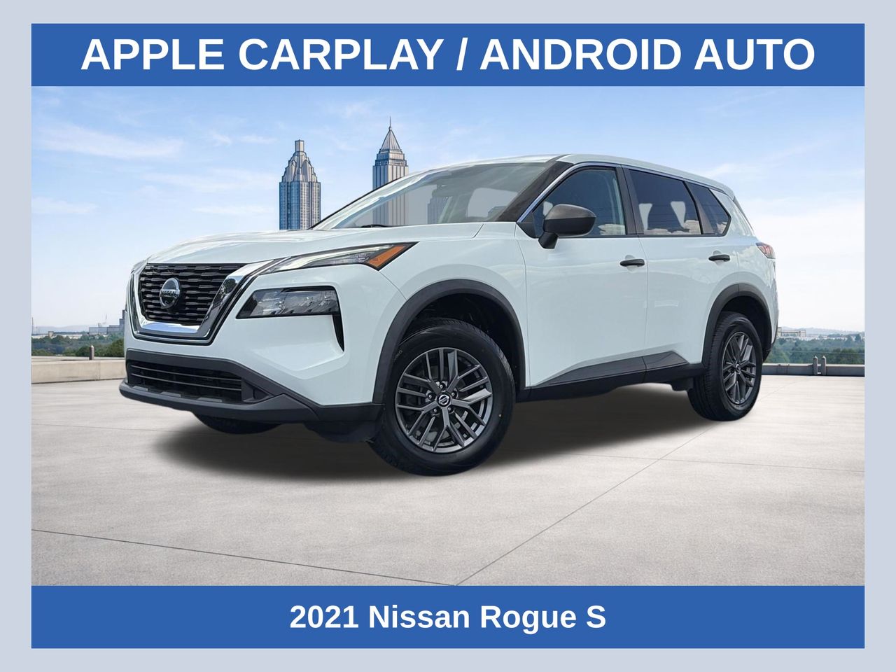 Glacier White 2021 Nissan Rogue SUV / Crossover Front-Wheel Drive Continuously Variable Transmission