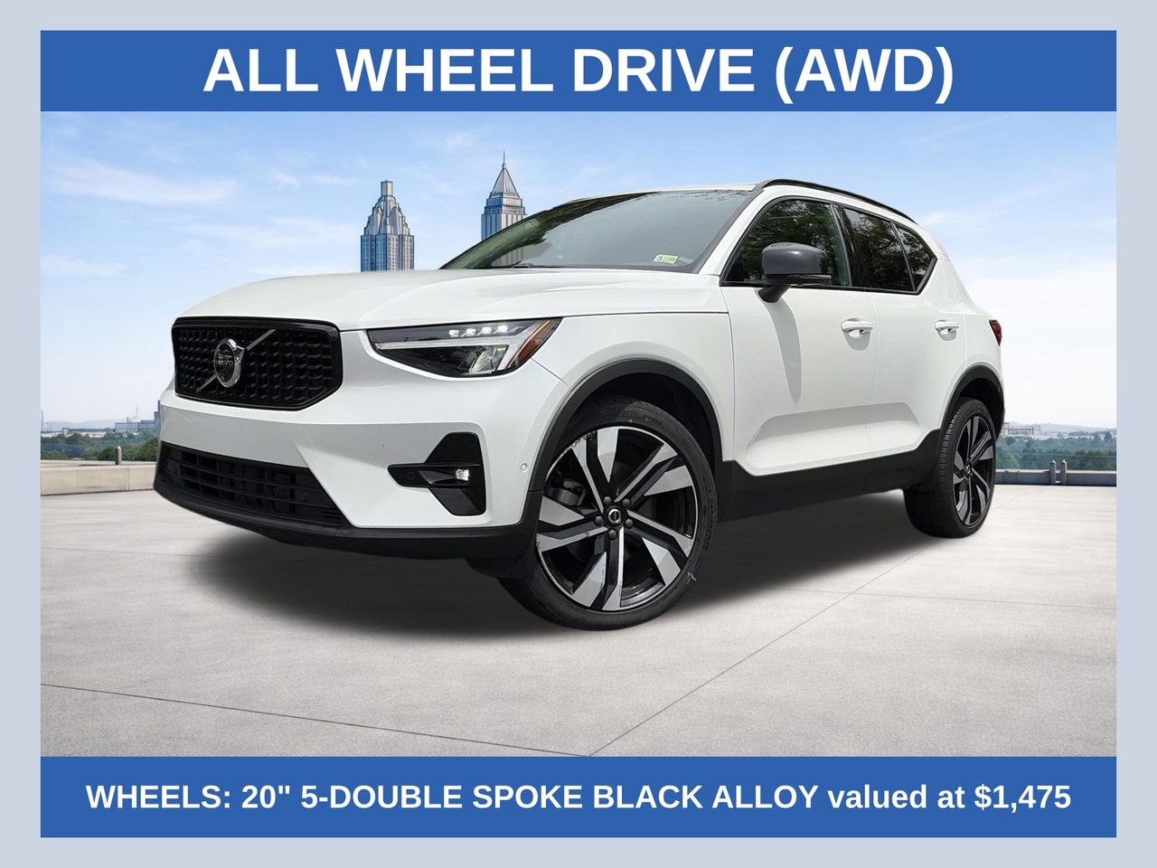 Crystal White 2024 Volvo XC40 B5 Plus Dark Theme AWD SUV / Crossover All-Wheel Drive Automatic