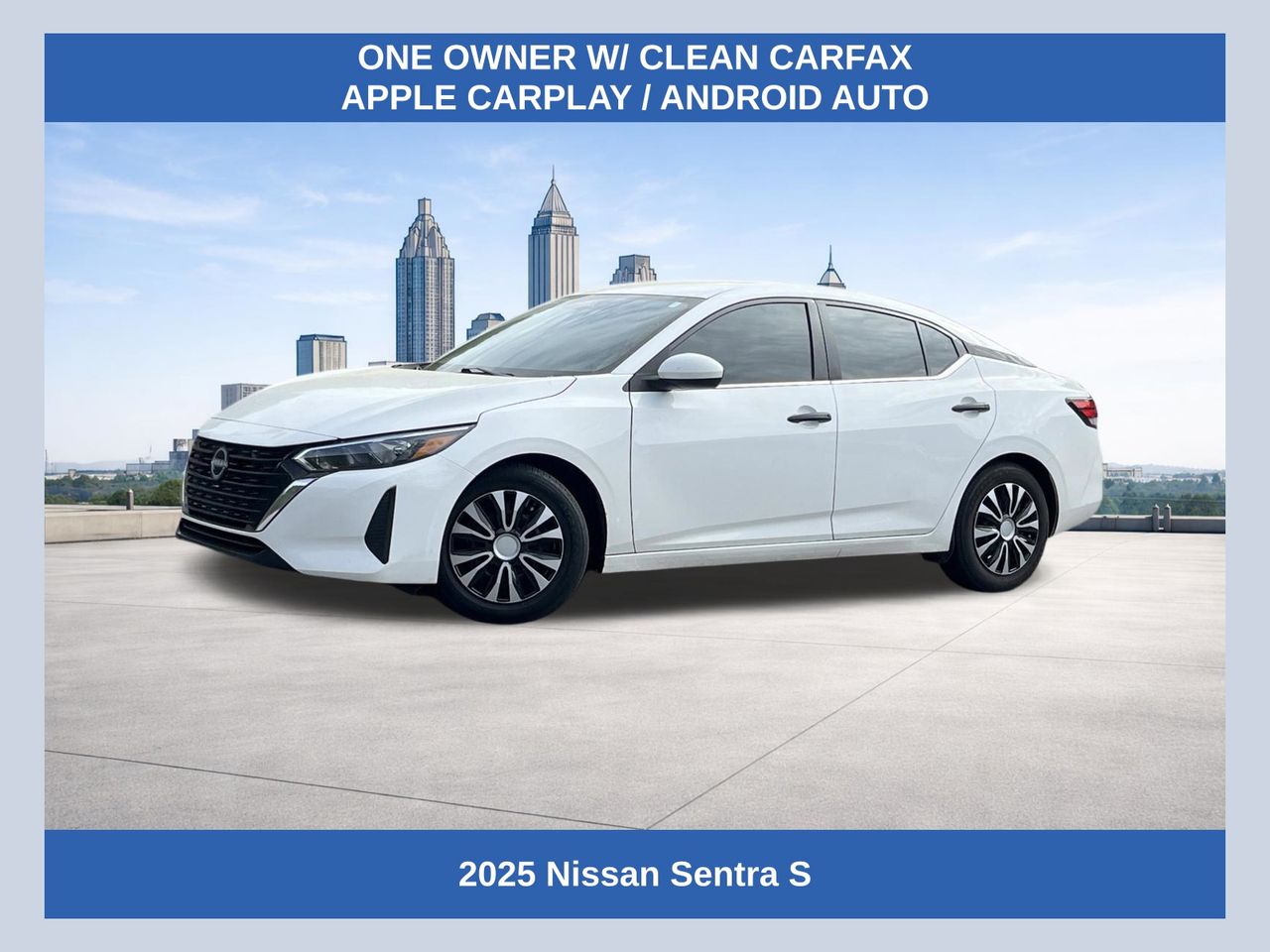 White (Fresh Powder) 2025 Nissan Sentra S FWD Sedan Front-Wheel Drive Continuously Variable Transmission