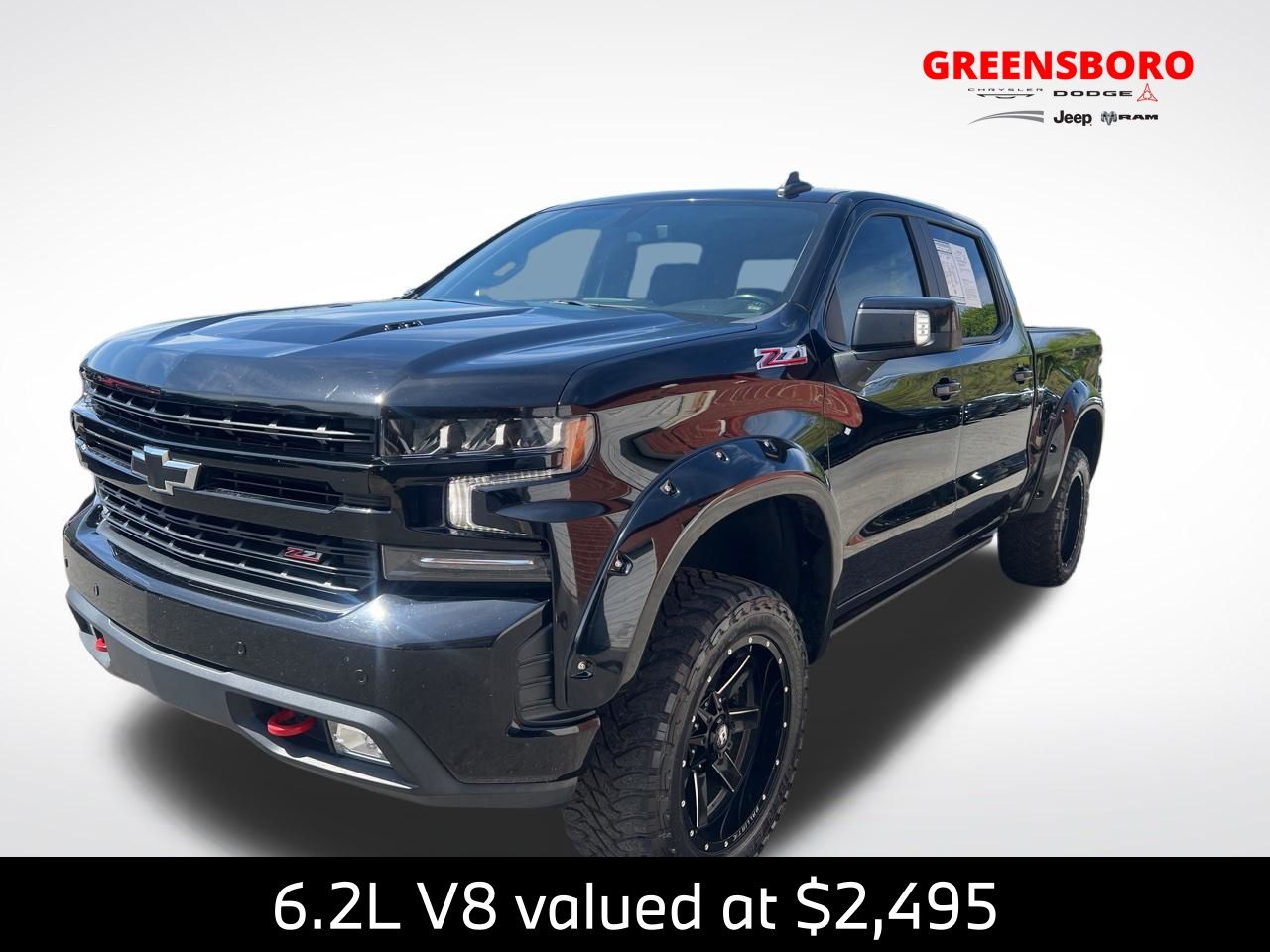 Black 2021 Chevrolet Silverado 1500 LT Trail Boss Crew Cab 4WD Pickup Truck Four-Wheel Drive Automatic