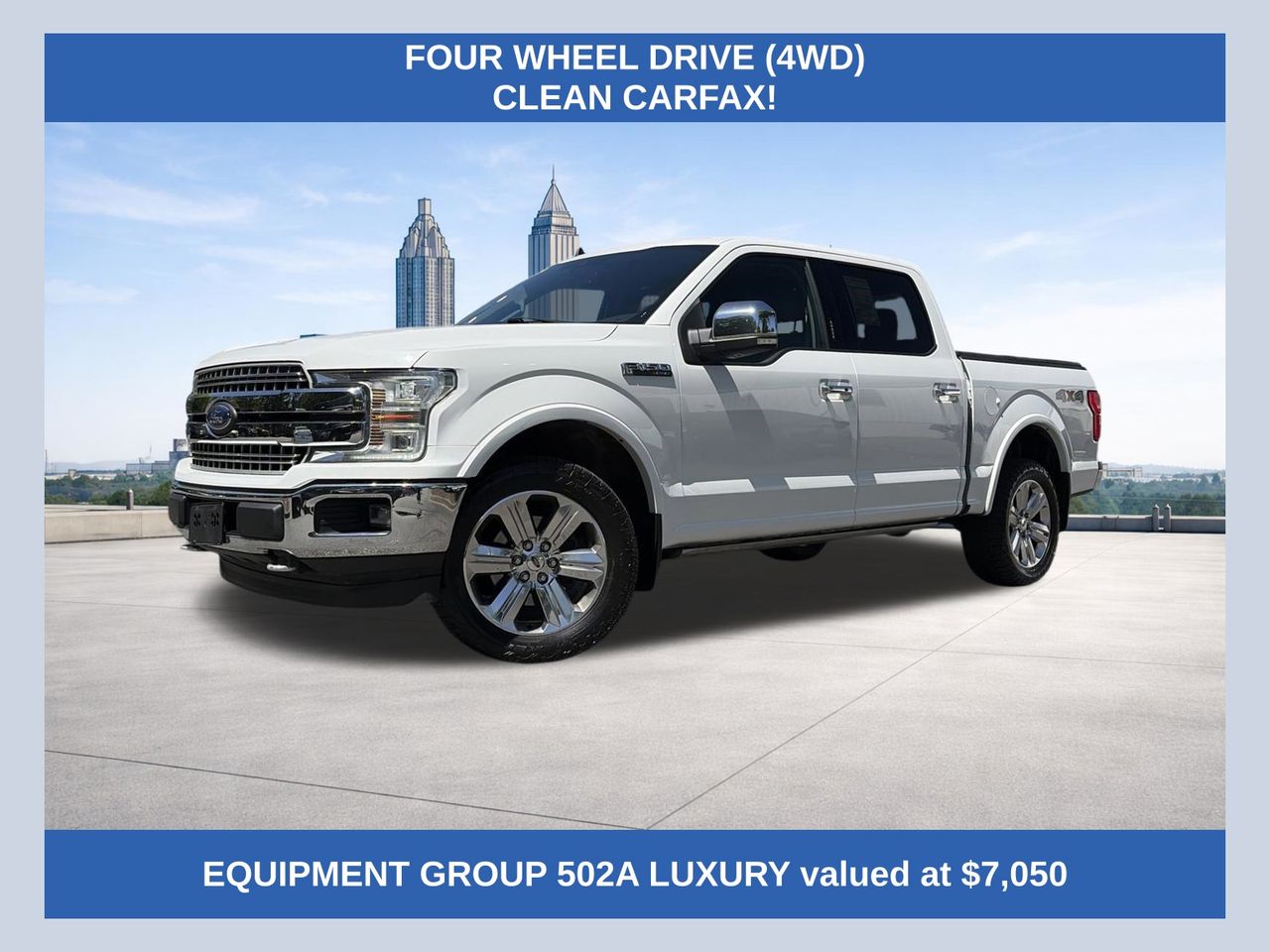Oxford White 2019 Ford F-150 Lariat SuperCrew 4WD Pickup Truck Four-Wheel Drive Automatic