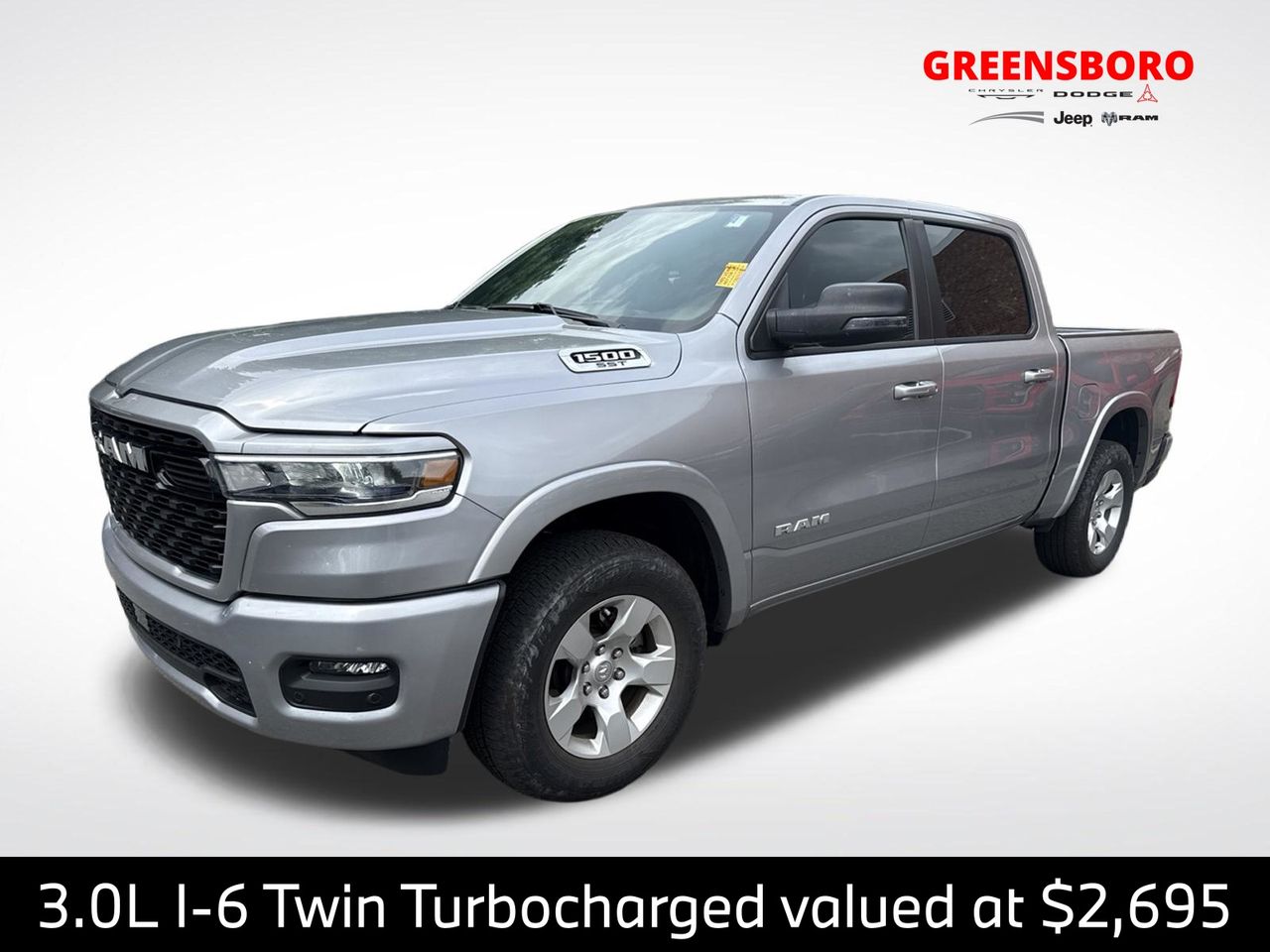 Billet Silver Metallic Clearcoat 2025 RAM 1500 Pickup Truck Four-Wheel Drive 8-Speed Automatic