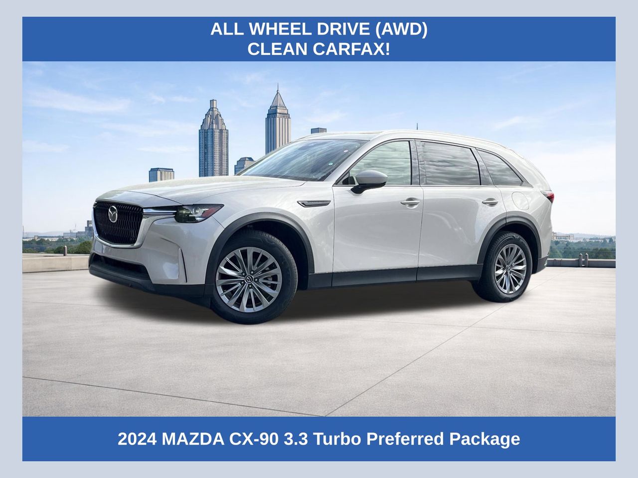 Gray (Platinum Quartz) 2024 Mazda CX-90 3.3 Turbo Preferred AWD SUV / Crossover All-Wheel Drive 8-Speed Automatic