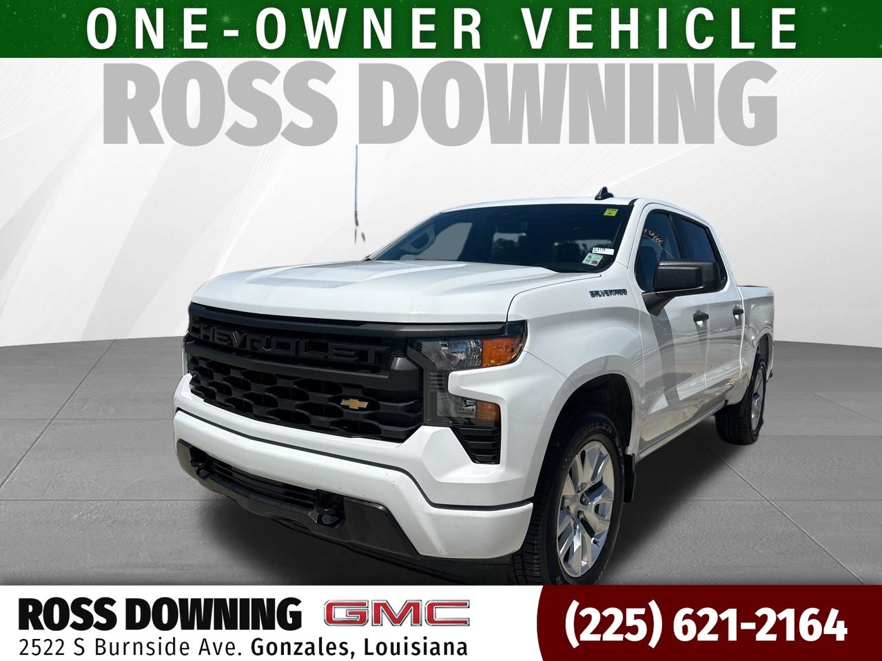 Summit White 2024 Chevrolet Silverado 1500 Custom Crew Cab RWD Pickup Truck 4X2 8-Speed Automatic