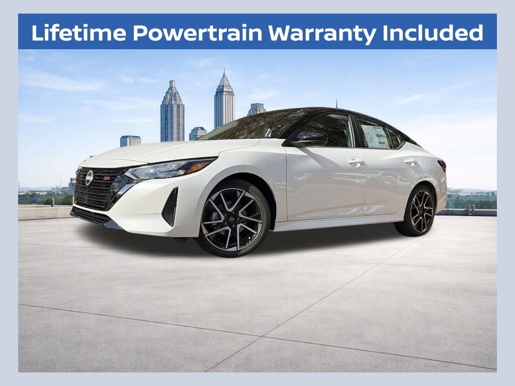 Aspen White/Super Black 2025 Nissan Sentra SR FWD Sedan Front-Wheel Drive Continuously Variable Transmission