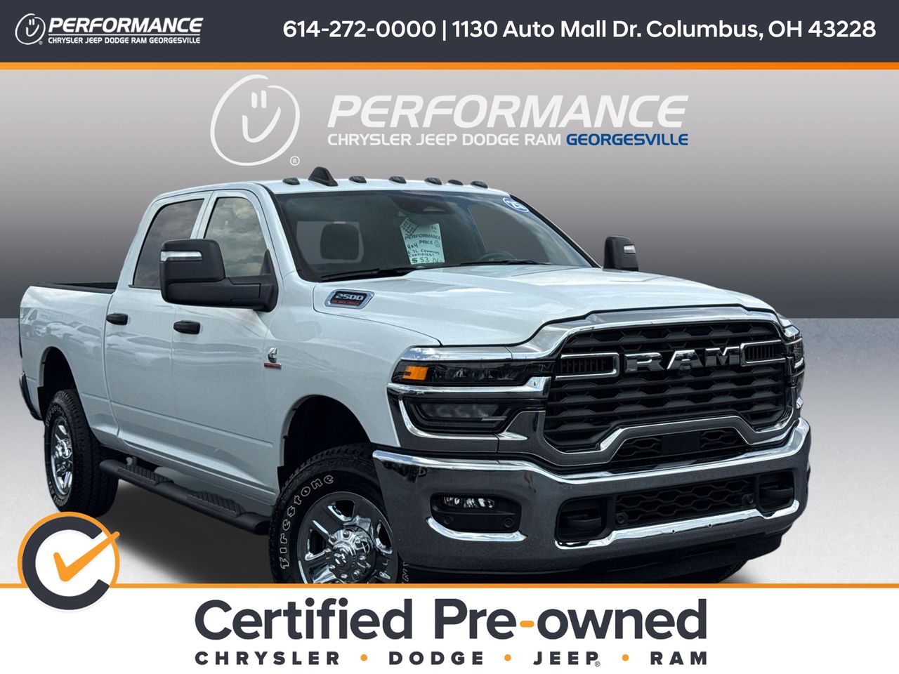Bright White Clearcoat 2025 RAM 2500 Pickup Truck Four-Wheel Drive 8-Speed Automatic