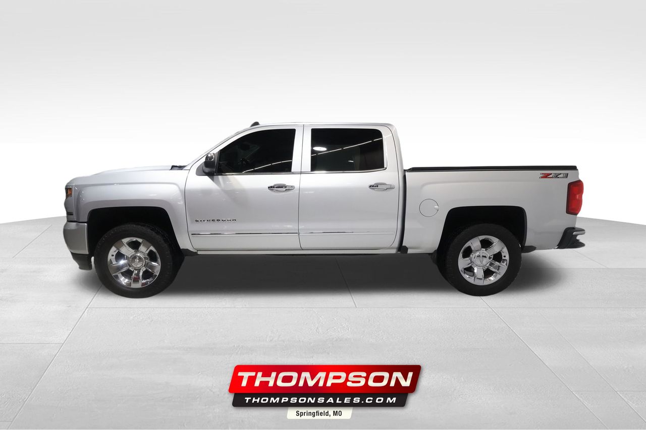 Silver Ice Metallic 2018 Chevrolet Silverado 1500 LTZ Crew Cab 4WD Pickup Truck Four-Wheel Drive 8-Speed Automatic Overdrive