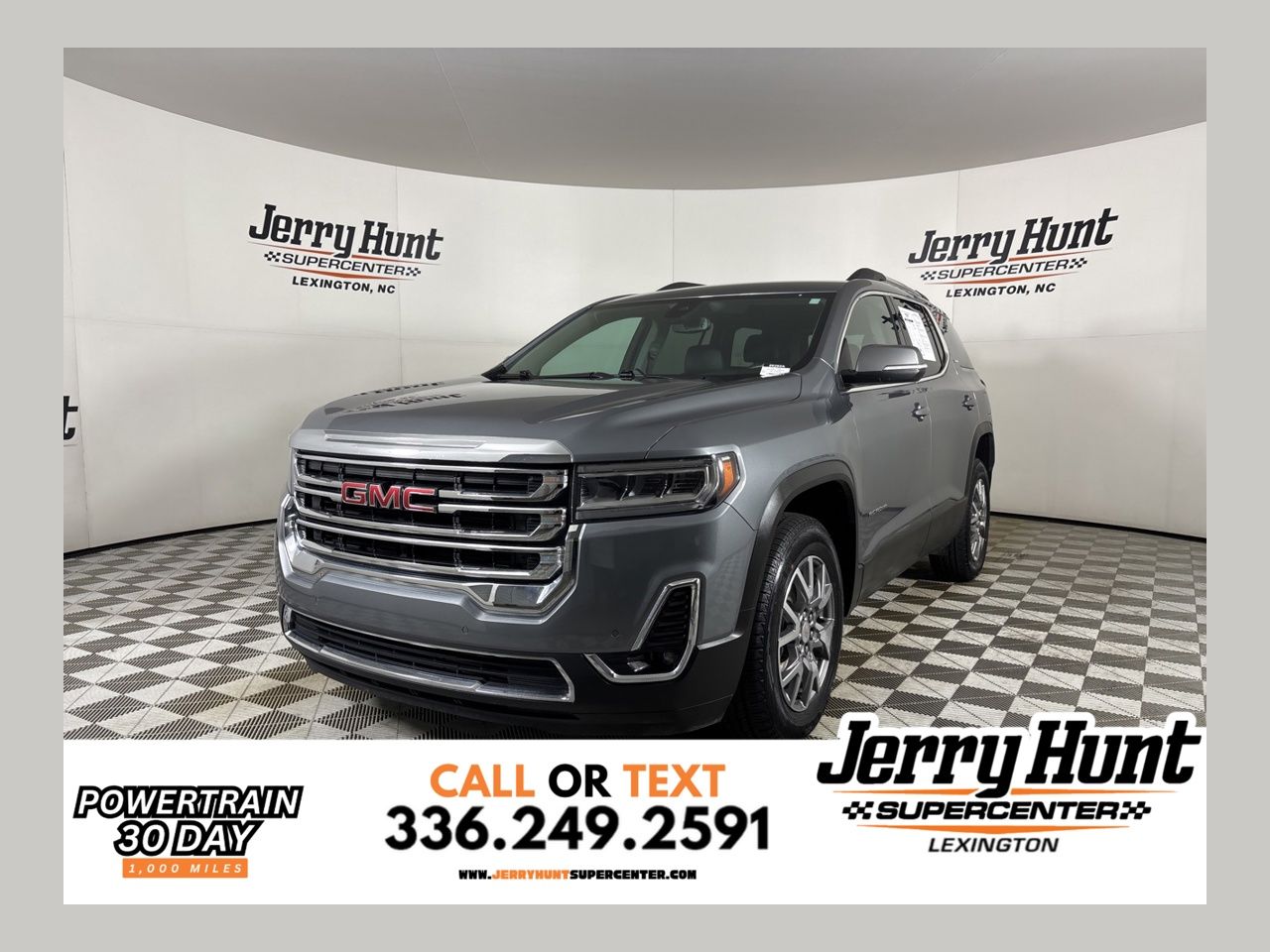 Gray (Satin Steel Metallic) 2021 GMC Acadia SLT FWD SUV / Crossover Front-Wheel Drive 9-Speed Automatic