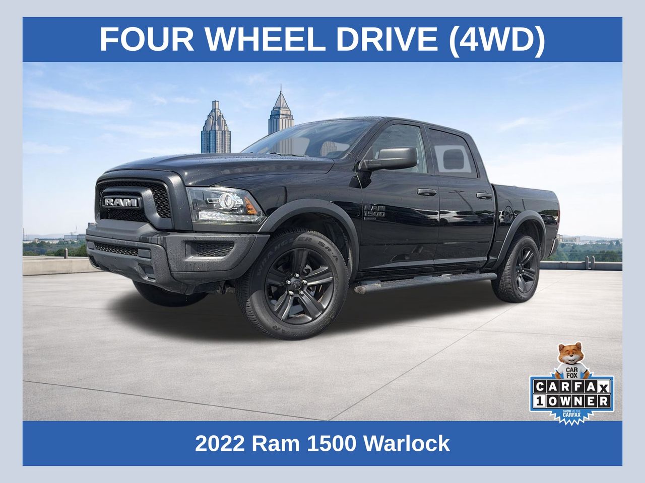 Diamond Black Crystal Pearlcoat 2022 RAM 1500 Classic Warlock Crew Cab 4WD Pickup Truck Four-Wheel Drive 8-Speed Automatic