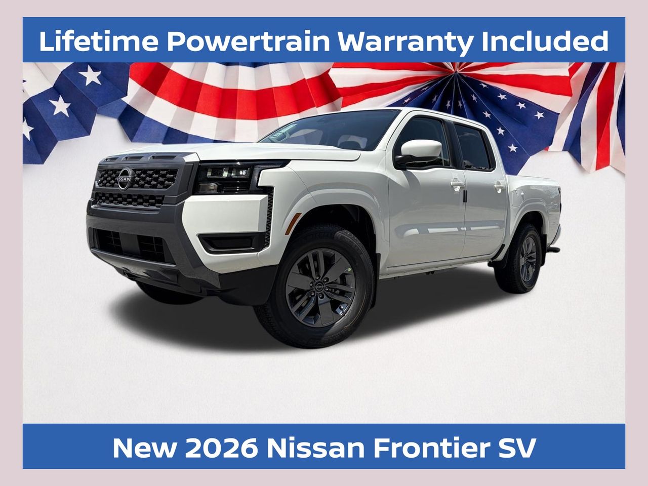 Glacier White 2026 Nissan Frontier Pickup Truck 4X2 9-Speed Automatic Overdrive