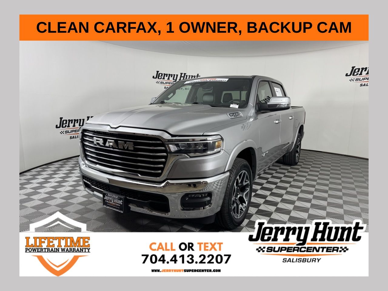 Billet Silver Metallic Clearcoat 2025 RAM 1500 Laramie Crew Cab 4WD Pickup Truck Four-Wheel Drive 8-Speed Automatic