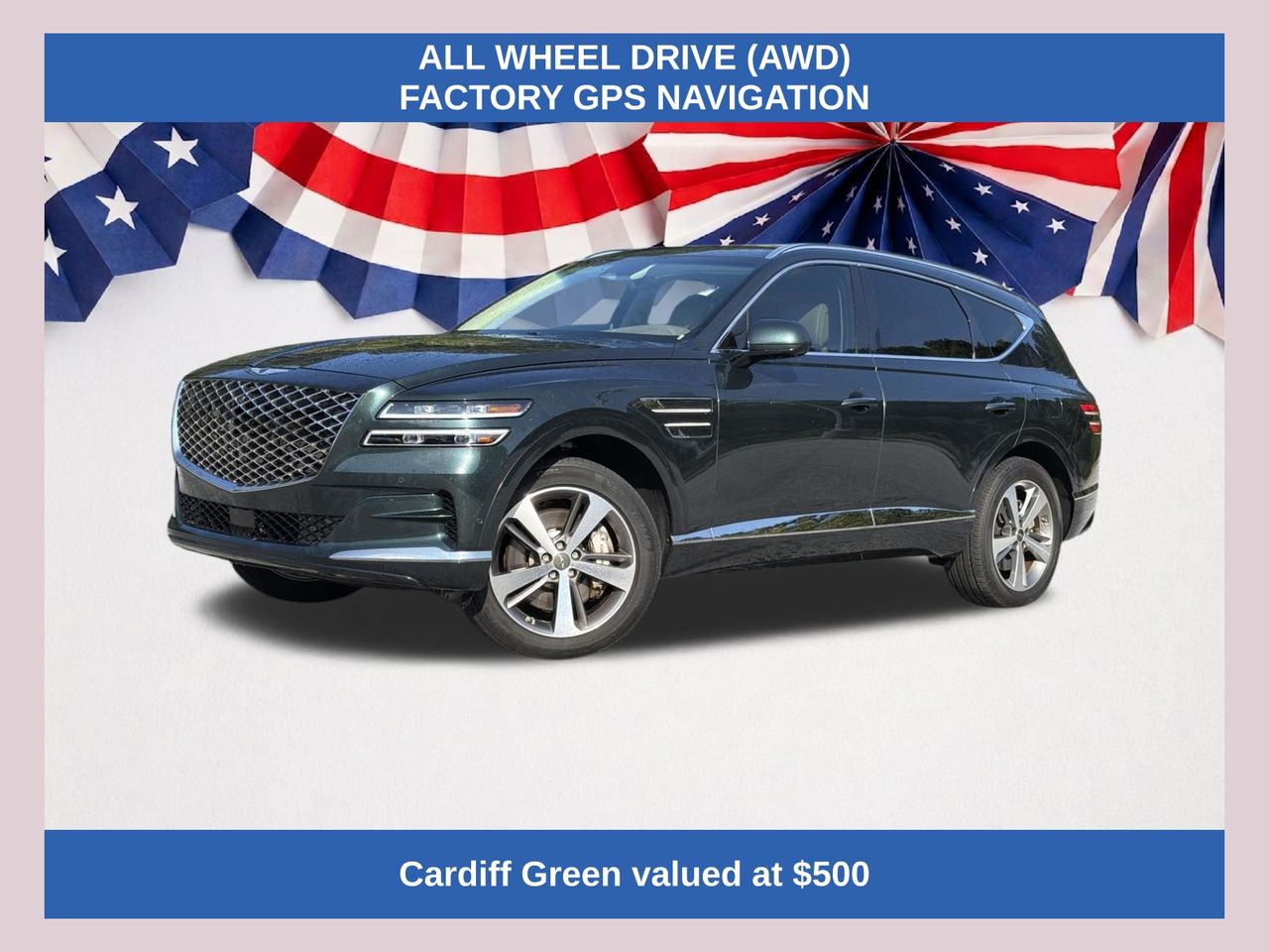 Cardiff Green 2021 Genesis GV80 SUV / Crossover 8-Speed Automatic