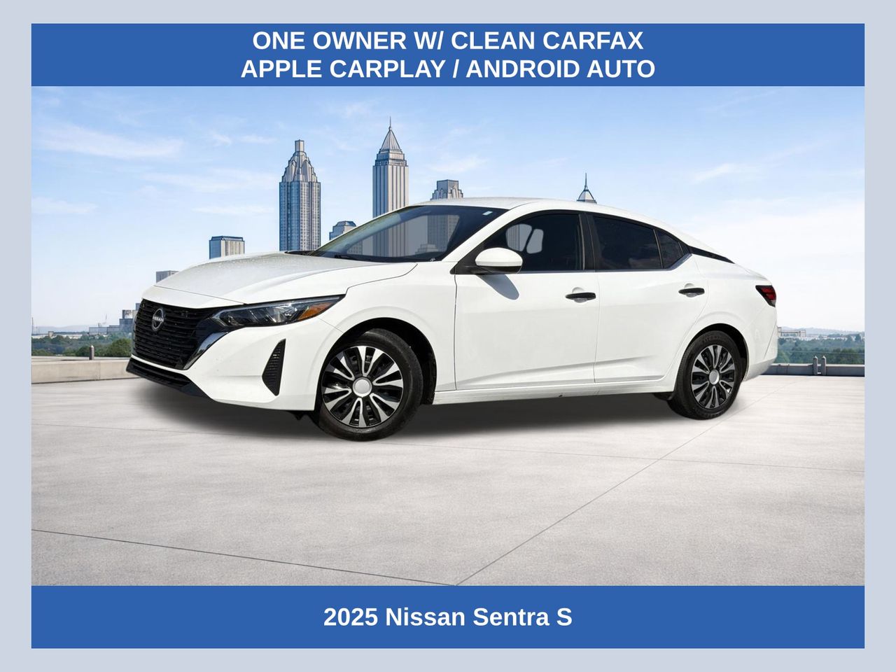 White (Fresh Powder) 2025 Nissan Sentra S FWD Sedan Front-Wheel Drive Continuously Variable Transmission