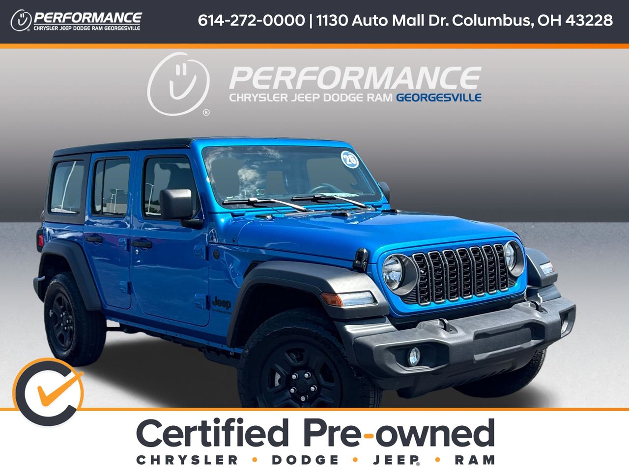 Hydro Blue Pearl Coat 2026 Jeep Wrangler SUV / Crossover Four-Wheel Drive 8-Speed Automatic