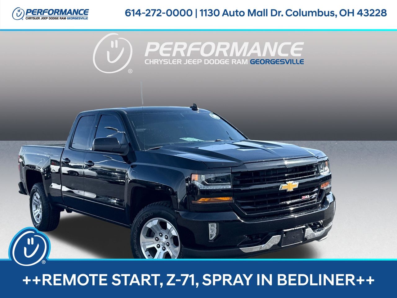 Black 2018 Chevrolet Silverado 1500 LT Double Cab 4WD Pickup Truck Four-Wheel Drive 6-Speed Automatic Overdrive
