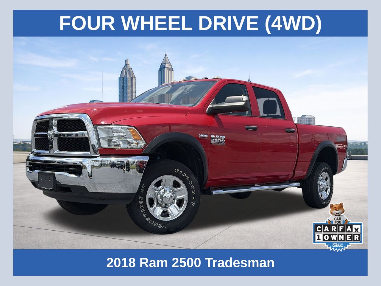 Flame Red Clearcoat 2018 RAM 2500 Pickup Truck Four-Wheel Drive 6-Speed Automatic