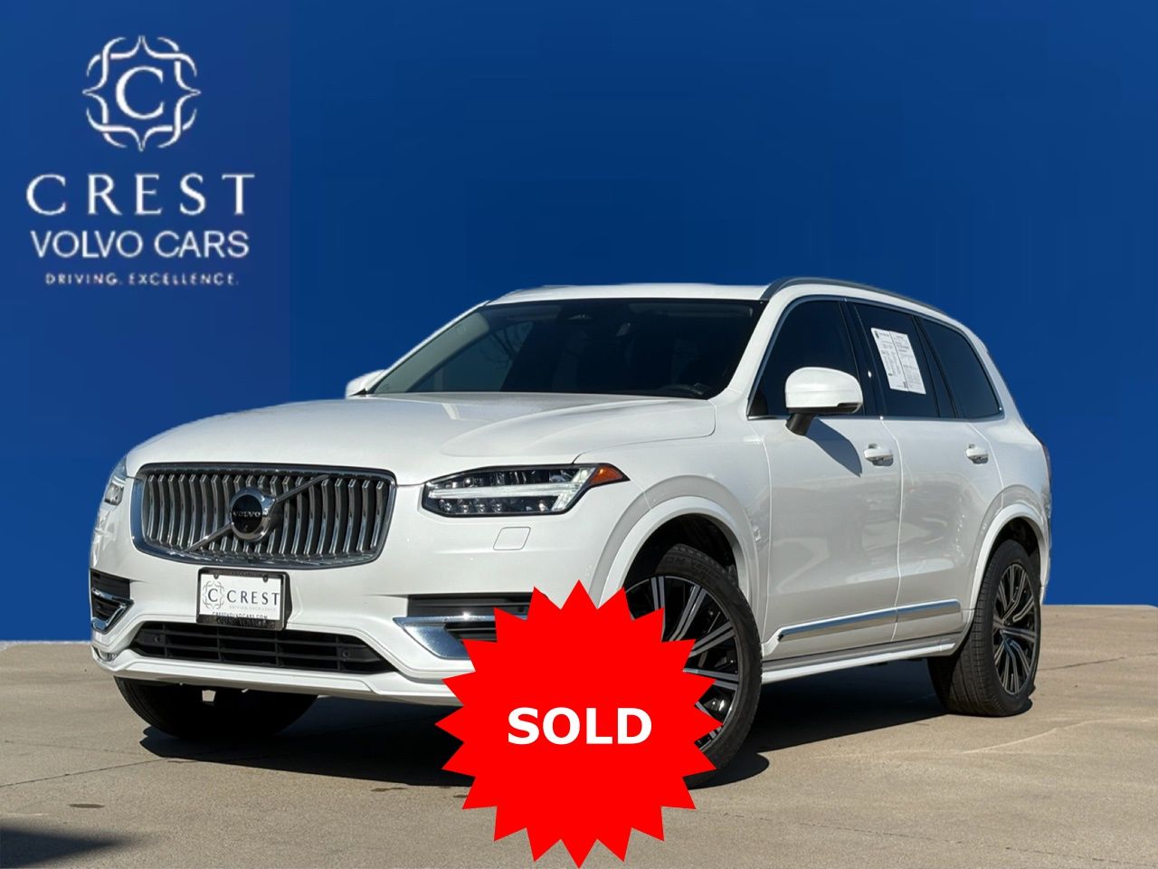 Crystal White Metallic 2023 Volvo XC90 B6 Plus Bright Theme 7-Passenger AWD SUV / Crossover All-Wheel Drive Automatic