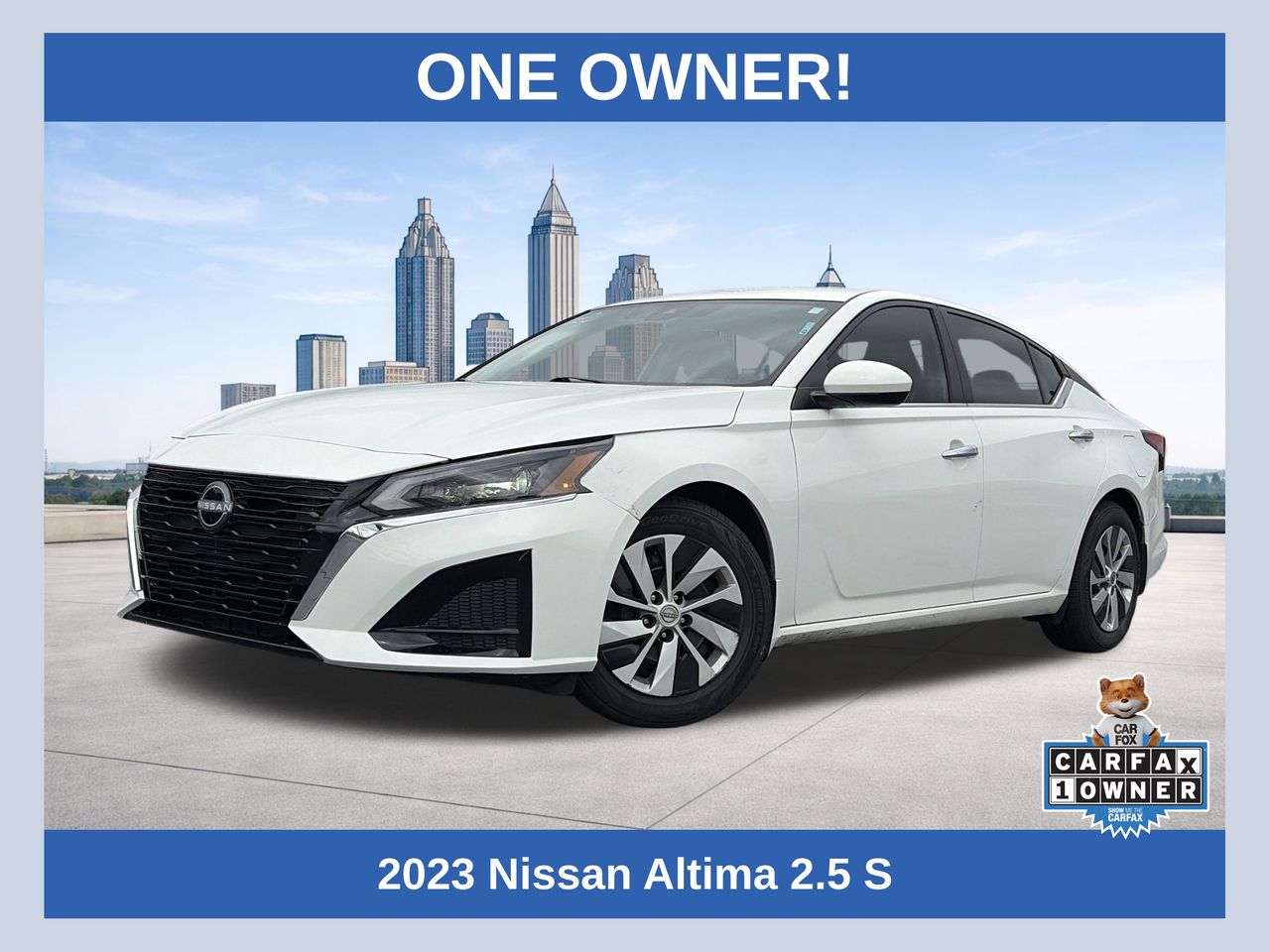 Glacier White 2023 Nissan Altima Sedan Front-Wheel Drive Continuously Variable Transmission