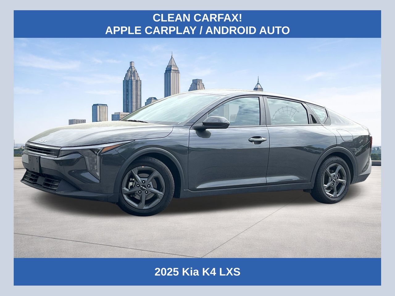 Interstellar Gray 2025 Kia K4 LXS FWD Sedan Front-Wheel Drive Continuously Variable Transmission