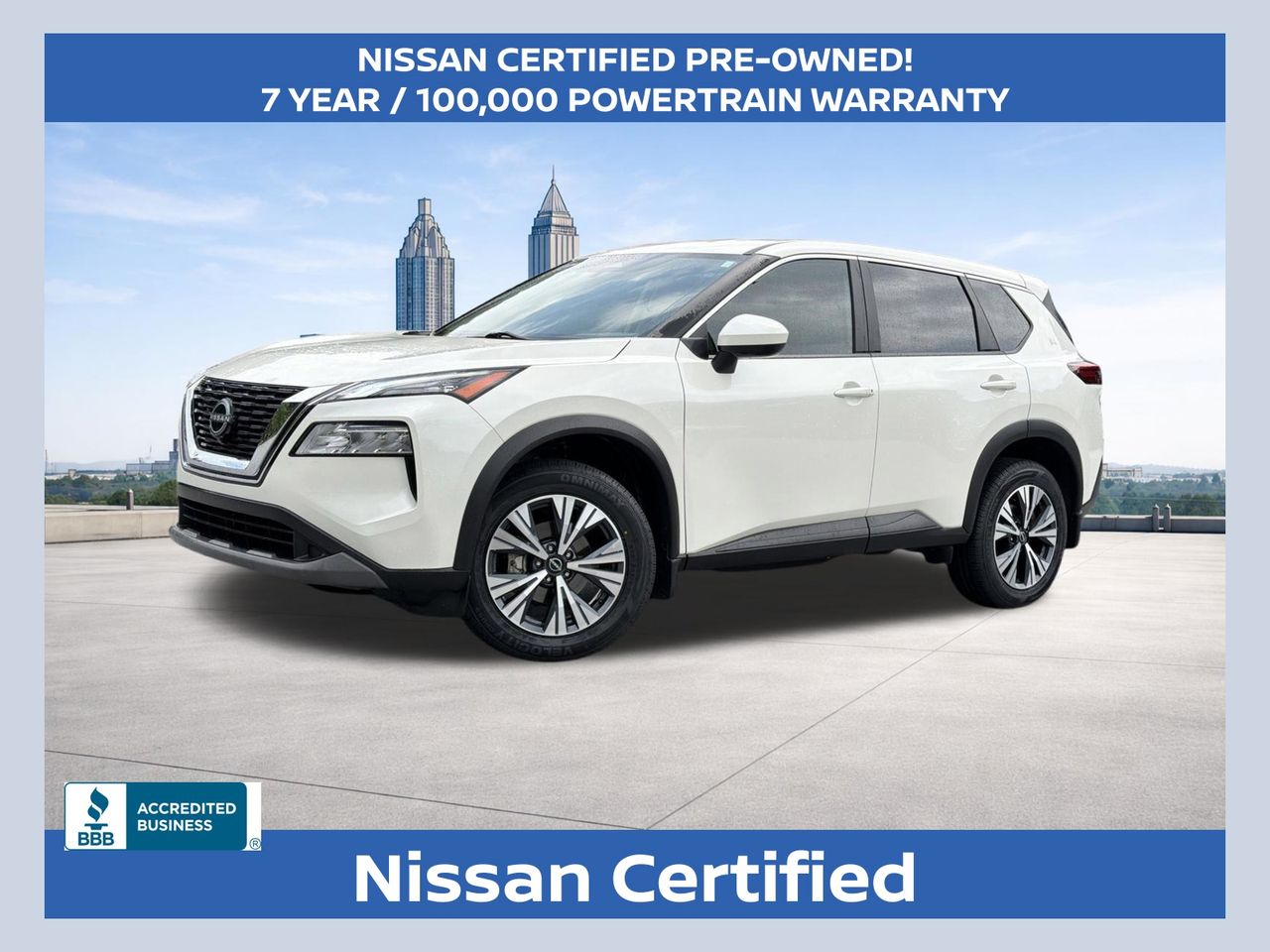 Pearl White Tricoat 2023 Nissan Rogue SV FWD SUV / Crossover Front-Wheel Drive Continuously Variable Transmission