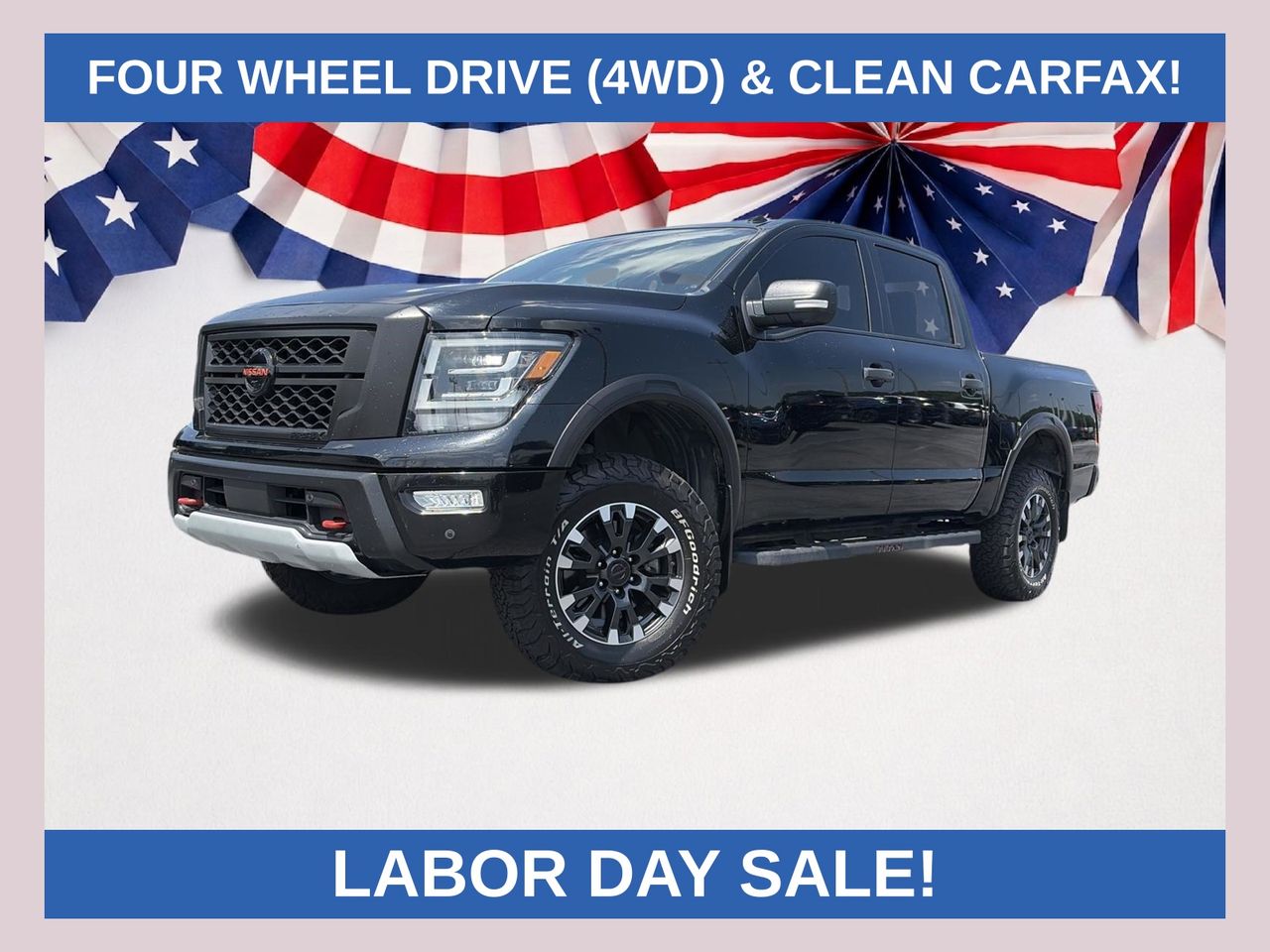 Super Black 2021 Nissan Titan Pickup Truck Four-Wheel Drive 9-Speed Automatic