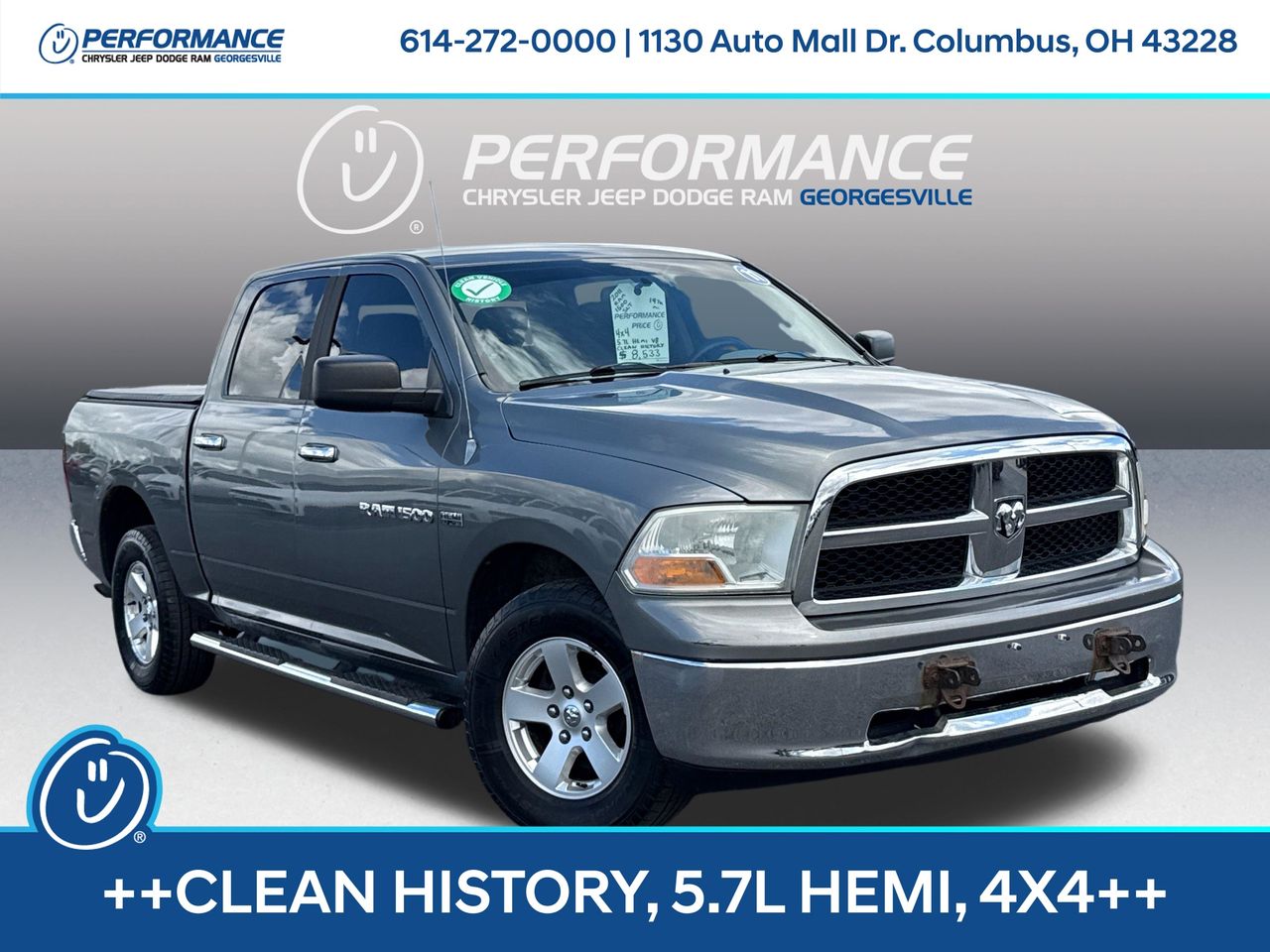 Mineral Gray Metallic Clearcoat 2011 RAM 1500 Pickup Truck Four-Wheel Drive 5-Speed Automatic