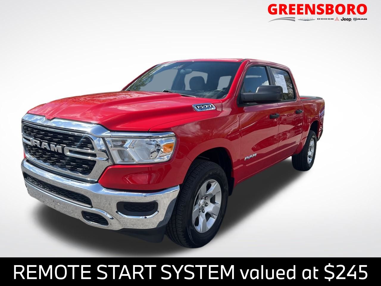 Flame Red Clearcoat 2023 RAM 1500 Big Horn Crew Cab 4WD Pickup Truck Four-Wheel Drive 8-Speed Automatic