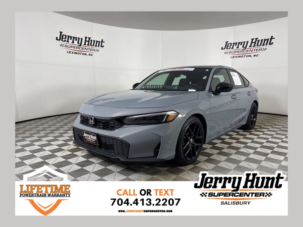 Gray 2025 Honda Civic Hatchback Sport FWD Hatchback Front-Wheel Drive Continuously Variable Transmission