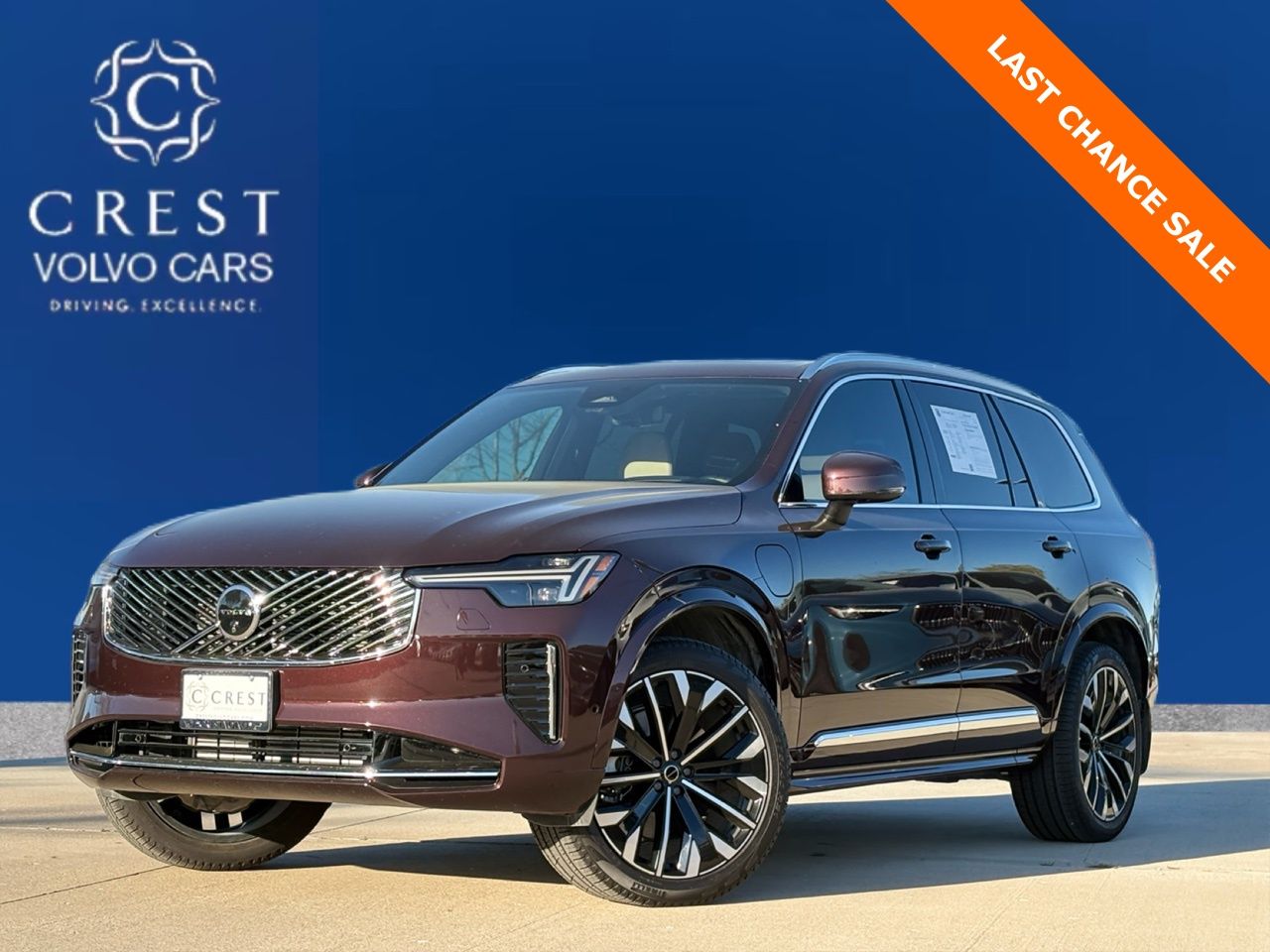 Mulberry Red Metallic 2025 Volvo XC90 Recharge T8 Ultra Bright Theme 6-Passenger eAWD SUV / Crossover All-Wheel Drive Automatic