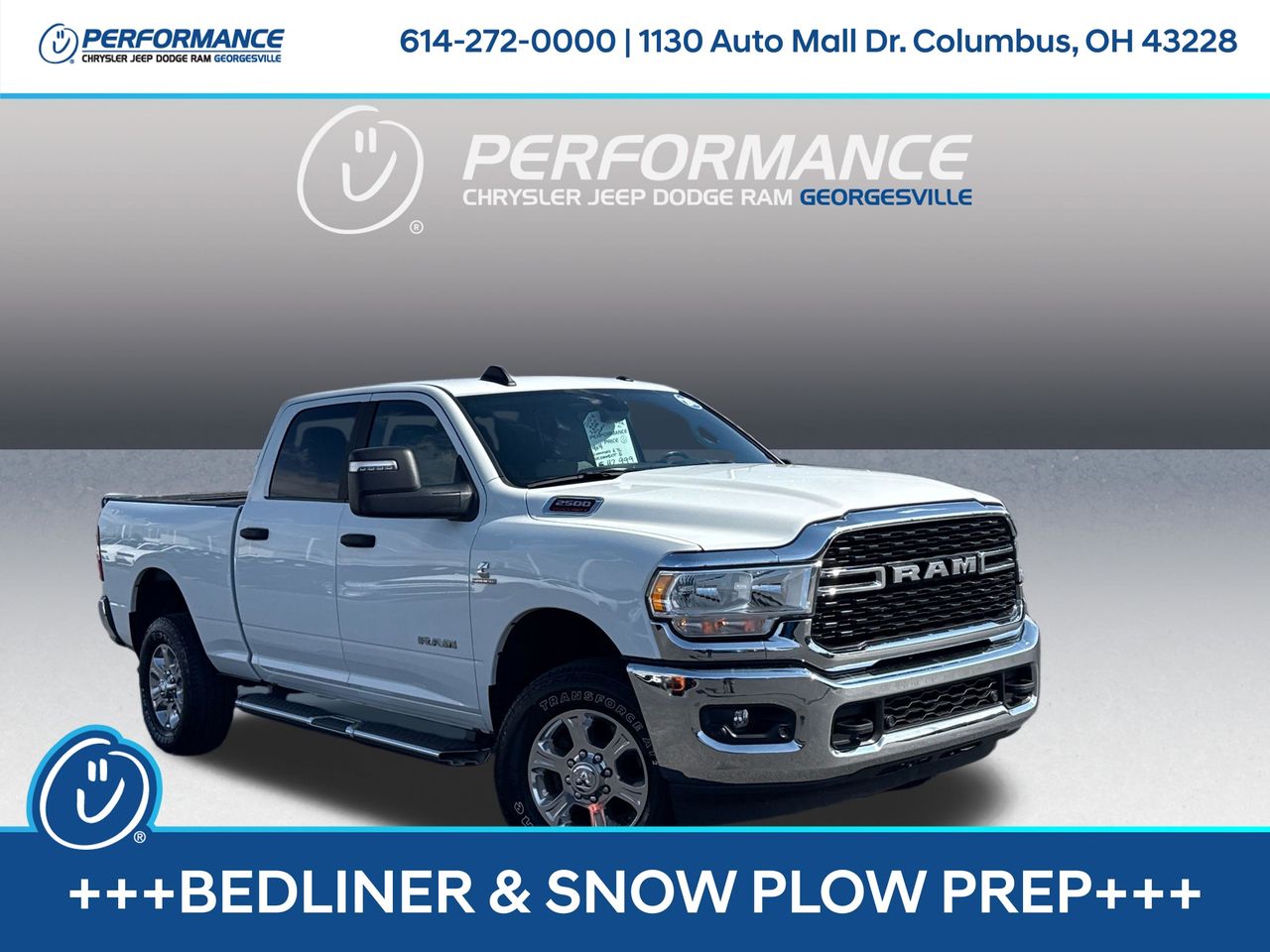 Bright White Clearcoat 2024 RAM 2500 Big Horn Crew Cab 4WD Pickup Truck Four-Wheel Drive 6-Speed Automatic