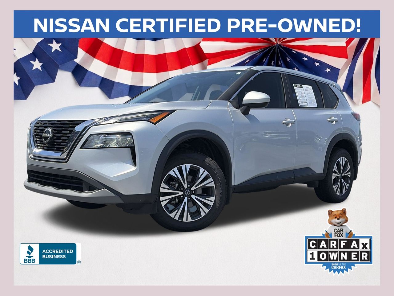 Brilliant Silver Metallic 2023 Nissan Rogue SUV / Crossover Front-Wheel Drive Continuously Variable Transmission