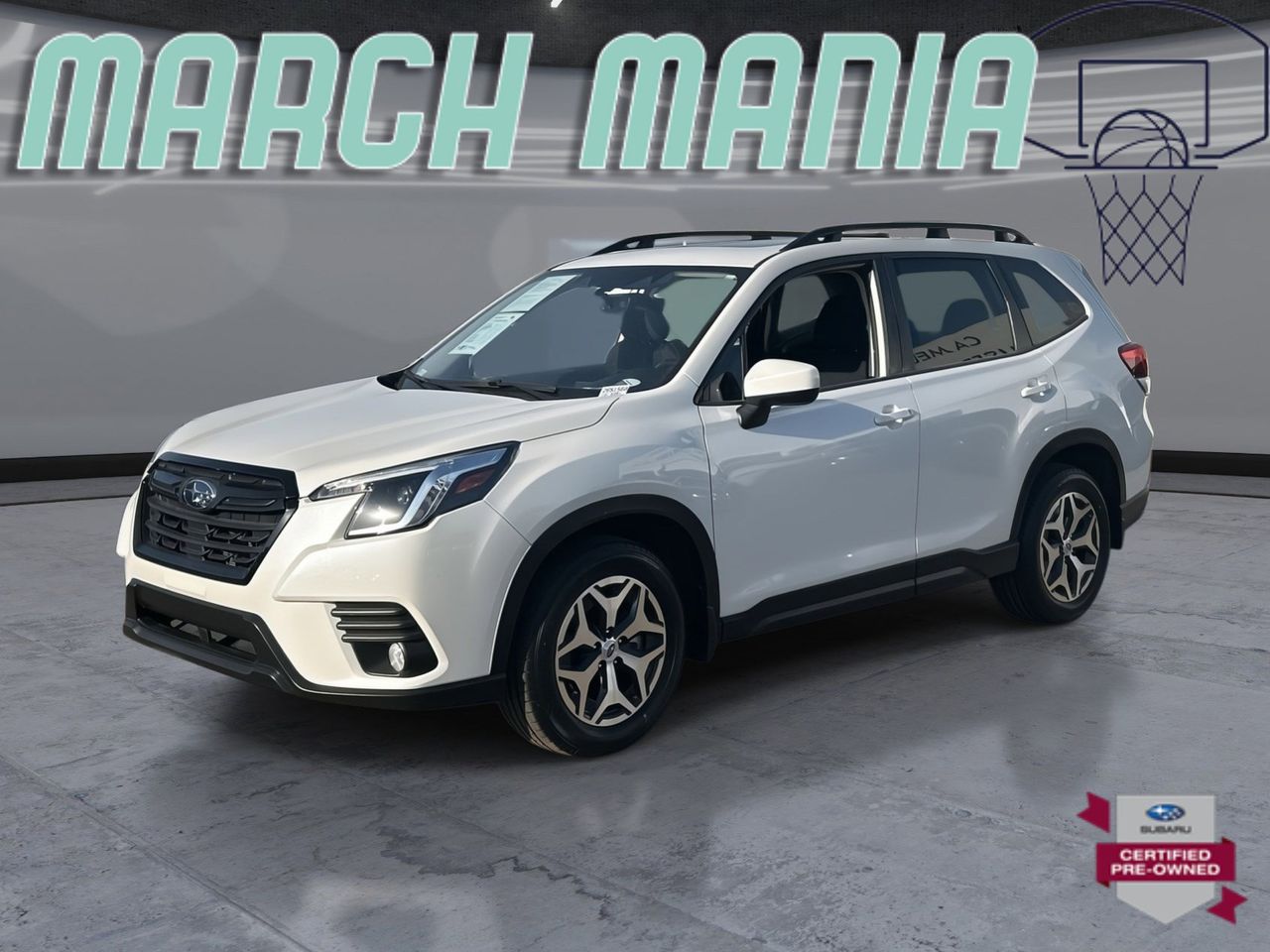 Crystal White Pearl 2023 Subaru Forester Premium Crossover AWD SUV / Crossover All-Wheel Drive Continuously Variable Transmission