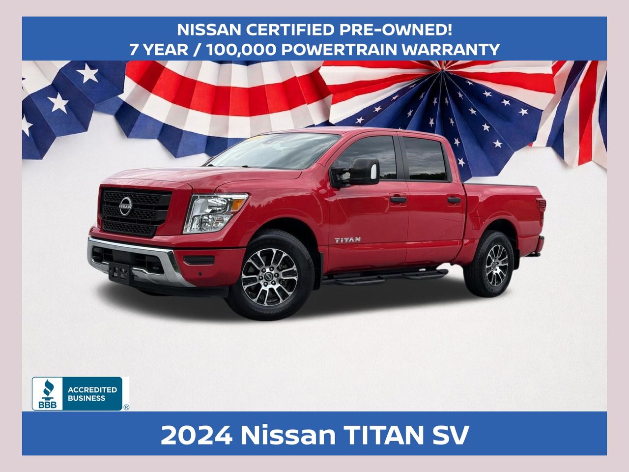 Red Alert 2024 Nissan Titan Pickup Truck 4X2 9-Speed Automatic
